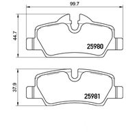 Pastilha Freio Traseira Brembo Mini Cooper F55, F56 2014-2019