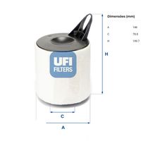 Filtro Ar Motor Ufi Bmw 118 E81, E87 2010-2012