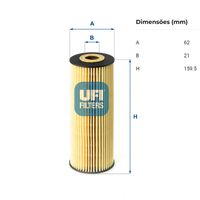 Filtro Oleo Motor Ufi Mercedes C180 W202 1.8 16v 1993-2002