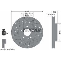 Par Disco Freio Dianteiro Perfurado 295mm Textar Mercedes B180 W242 W246 2011-2018