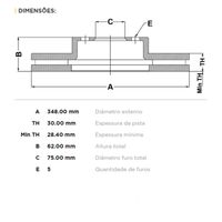 Par Disco Freio Dianteiro 348mm Fremax Bmw X6 E71 2007-2014
