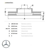 Par Disco Freio Dianteiro Fremax Mercedes C180 W204 2008-2014