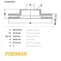Par Disco Freio Traseiro 300mm Fremax Bmw X1 F48 2.0 16v 2016-2019