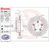 Par Disco Freio Traseiro Perfurado Brembo Porsche 718 Boxster 2.0 2016-2024