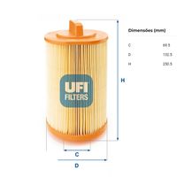 Filtro Ar Motor Ufi Mercedes C180 W203 V 2002-2006