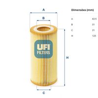 Filtro Oleo Motor Ufi Audi Q3 Tfsi 2.5 20v 2014-2019