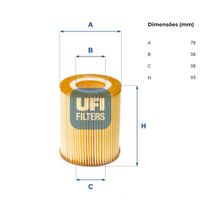 Filtro Oleo Motor Ufi Land Rover Range Rover Sport 3.0 24v Diesel 2011-2013
