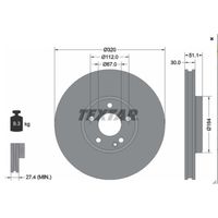 Par Disco Freio Dianteiro Textar Mercedes Gla250 X156 2013-2019